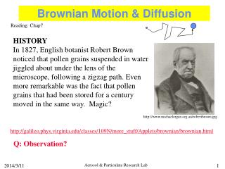 Brownian Motion & Diffusion