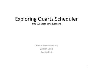 Exploring Quartz Scheduler quartz-scheduler