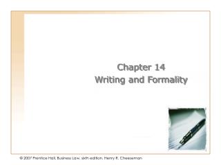 Chapter 14 Writing and Formality