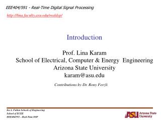 EEE404/591 - Real-Time Digital Signal Processing