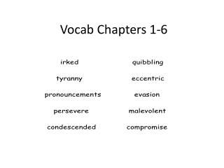 Vocab Chapters 1-6