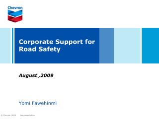 Corporate Support for Road Safety