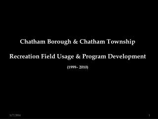Chatham Borough & Chatham Township Recreation Field Usage & Program Development (1999– 2010)
