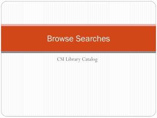 Browse Searches