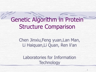 Genetic Algorithm in Protein Structure Comparison