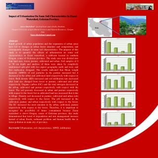 Impact of Urbanization On Some Soil Characteristics In Ziarat Watershed, Golestan Province.