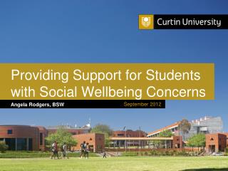 Providing Support for Students with Social Wellbeing Concerns