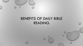Benefits of Daily Bible Reading