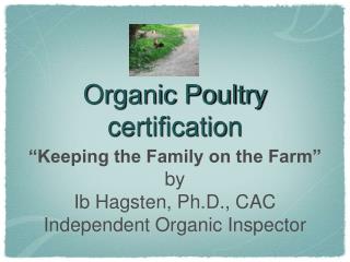 Organic Poultry certification