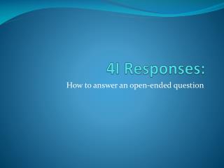 4I Responses: