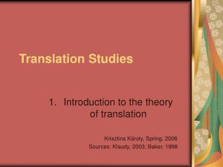 Translation Studies