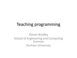 Teaching programming