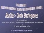 TRAITEMENT DE LINSUFFISANCE RENALE CHRONIQUE EN TUNISIE