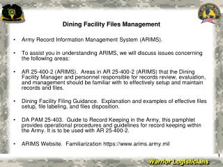 Dining Facility Files Management