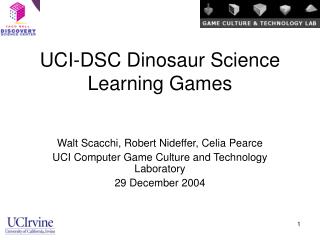 UCI-DSC Dinosaur Science Learning Games