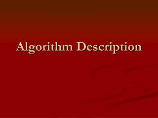 Algorithm Description