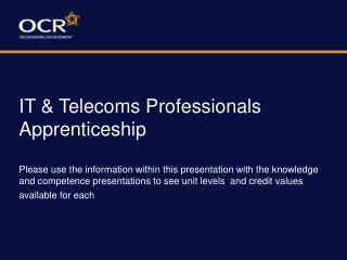 IT & Telecoms Professionals Apprenticeship Level 2 & 3