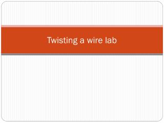 Twisting a wire lab