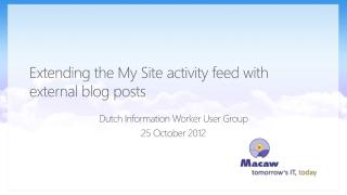 Extending the My Site activity feed with external blog posts