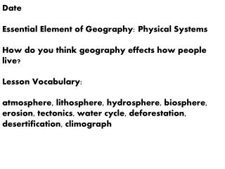 co element affects on geography