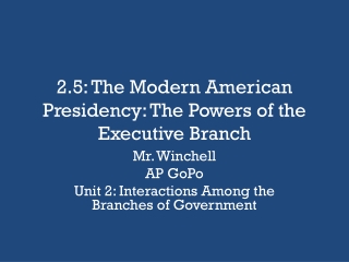 2.5: The Modern American Presidency: The Powers of the Executive Branch