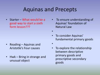 Aquinas and Precepts