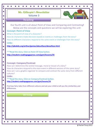 Ms. Gillespie’s Newsletter Volume 3