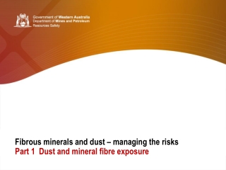 Fibrous minerals and dust – managing the risks Part 1 Dust and mineral fibre exposure