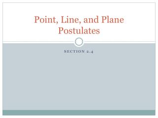 Point, Line, and Plane Postulates