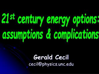Gerald Cecil cecil@physics.unc