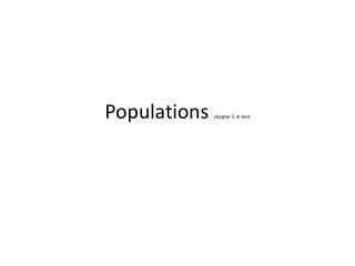 Populations chapter 5 in text