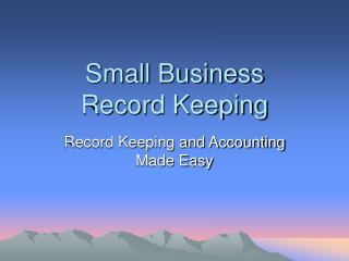Small Business Record Keeping