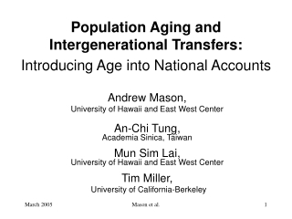 Population Aging and Intergenerational Transfers: Introducing Age into National Accounts
