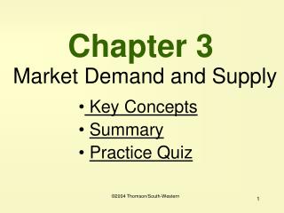 Chapter 3 Market Demand and Supply