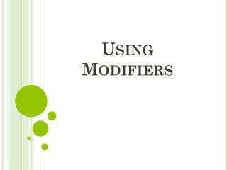 using modifiers with contour shuttle express