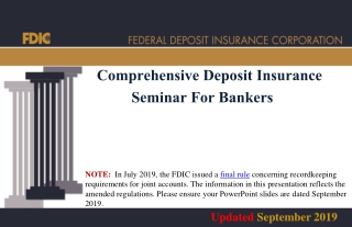 Comprehensive Deposit Insurance Seminar For Bankers