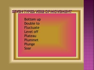 Seven types: Verb of movement