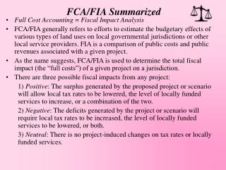 FCA/FIA Summarized