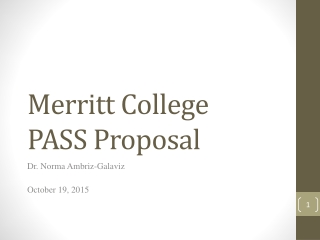 Merritt College PASS Proposal