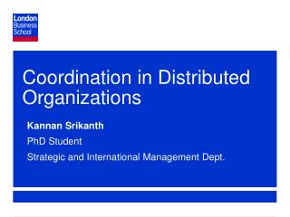 Coordination in Distributed Organizations