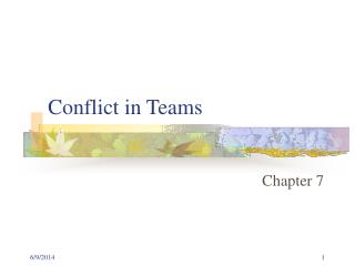 Conflict in Teams