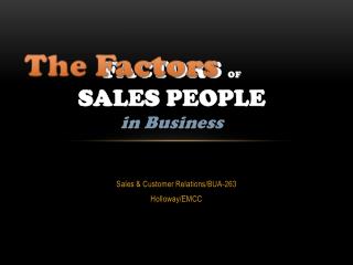 Factors of Sales People in Business