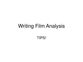 Writing Film Analysis