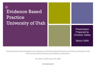 Evidence Based Practice University of Utah