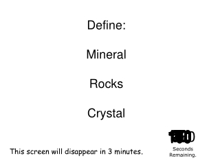Define: Mineral Rocks Crystal