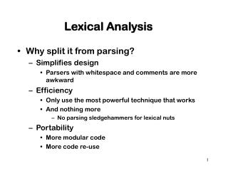 Lexical Analysis