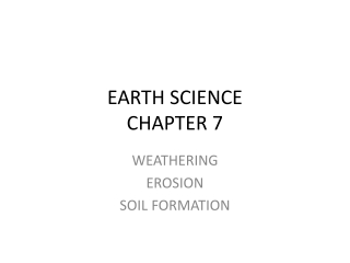 EARTH SCIENCE CHAPTER 7