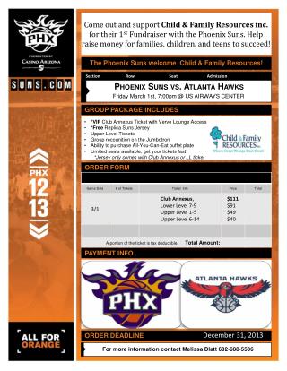 The Phoenix Suns welcome Child & Family Resources!