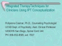 Integrated TherapyTechniques for Clinicians Using IPT Conceptualization