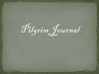 Pilgrim Journal
